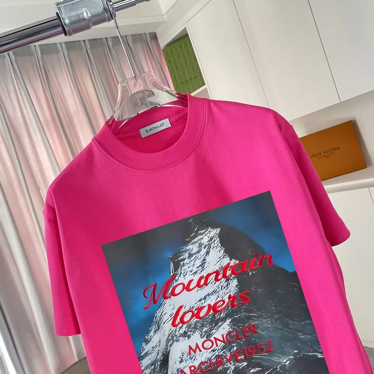 Moncle* 2025 New Arrival logo 300 t Same Style Size：S M L XL XXL ：Black White Red Gray